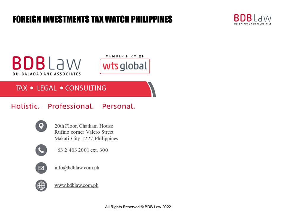 Foreign Investments PH BDB Law